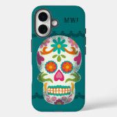 Sugar Skulls Dia De Los Muertos Mit Monogramm Case-Mate iPhone Hülle (Rückseite)