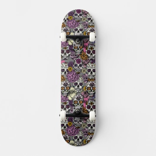 Sugar Skulls Dia de los Muertos Skateboard Deck (Vorderseite)