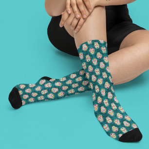 Sugar Skulls Dia De Los Muertos Socken