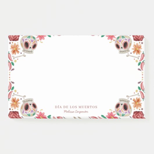 Sugar Skulls Día de los Muertos Theme Post-it Klebezettel (Vorderseite)
