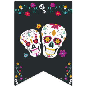 Sugar Skulls Dia de los Muertos Theme Wimpelkette