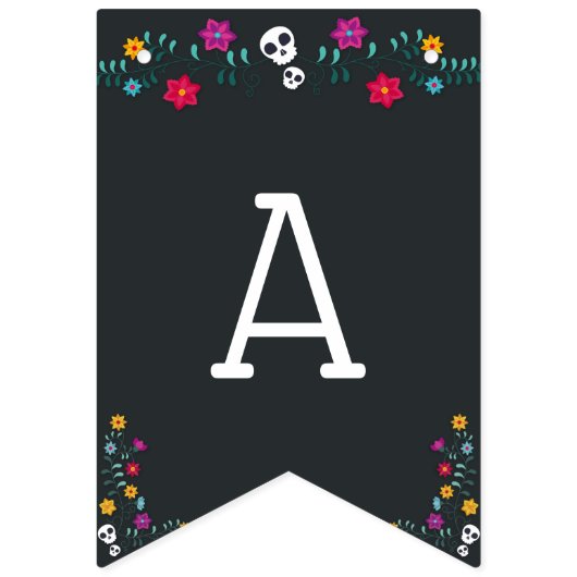 Sugar Skulls Dia de los Muertos Theme Wimpelkette (Dritte Fahne)