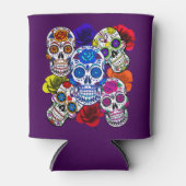 Sugar Skulls Farbenfrohe Rose Cinco Alle Soule Dosenkühler (Vorderseite)