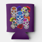 Sugar Skulls Farbenfrohe Rose Cinco Alle Soule Dosenkühler (Rückseite)