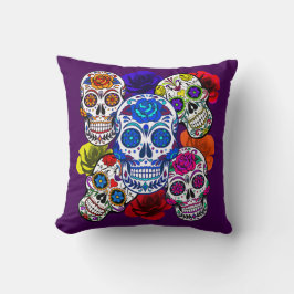 Sugar Skulls Farbenfrohe Rose Cinco Alle Soule Kissen