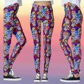 Sugar Skulls Farbenfrohe Rose Cinco Alle Soule Leggings