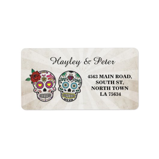Sugar Skulls Halloween Address Stickers Labels Adressaufkleber (Vorne)