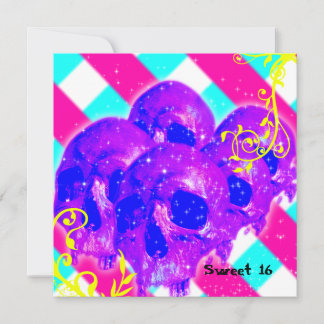 Sugar Skulls Harajuku Goth Birthday Einladung
