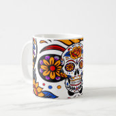 Sugar Skulls Holidays Muster Kaffeetasse (Vorderseite Links)