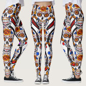 Sugar Skulls Holidays Muster Leggings