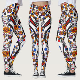 Sugar Skulls Holidays Muster Leggings