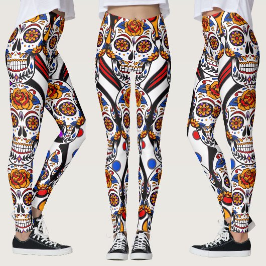 Sugar Skulls Holidays Muster Leggings