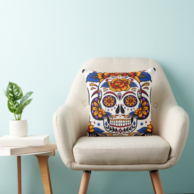 Sugar Skulls Holidays Muster Square Kissen (Stuhl )