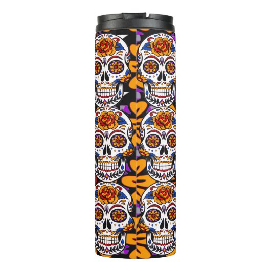 Sugar Skulls Holidays Muster Thermosbecher (Rückseite)