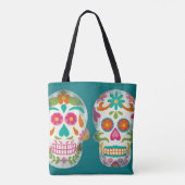 Sugar Skulls Illustration Personalisiert Tasche (Rückseite)