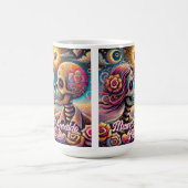Sugar Skulls in Love Chalk Pastel Personalized Kaffeetasse (Mittel)