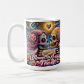Sugar Skulls in Love Chalk Pastel Personalized Kaffeetasse (Links)