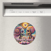 Sugar Skulls in Love Chalk Pastel Personalized Magnet (In Situ (Geschirrspüler))