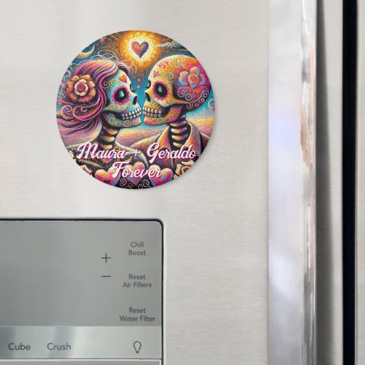 Sugar Skulls in Love Chalk Pastel Personalized Magnet (In Situ (Kühlschrank))