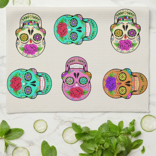 Sugar Skulls Küchentücher (Gefaltet)