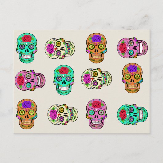 Sugar Skulls Postcard Postkarte (Vorderseite)