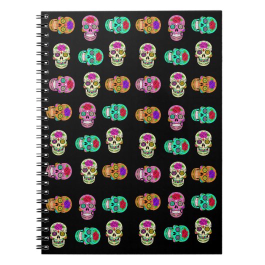 Sugar Skulls Spiral Foto Notebook Notizblock (Vorderseite)
