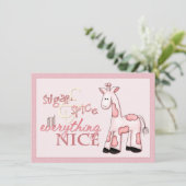 Sugar & Spice Baby Girl Pink Dusche Einladung (Stehend Vorderseite)