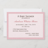 Sugar & Spice Baby Girl Pink Dusche Einladung (Rückseite)