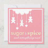 Sugar & Spice Girl Kinderdusche Einladung (Vorderseite)