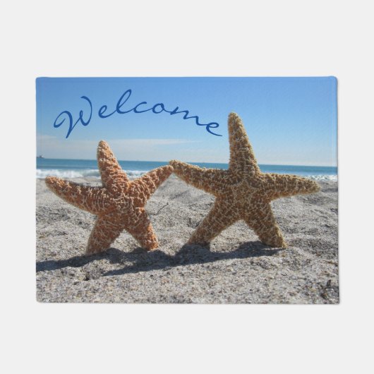 Sugar Starfish am Strand - Willkommen vor der Tür Fußmatte (Vorderseite)
