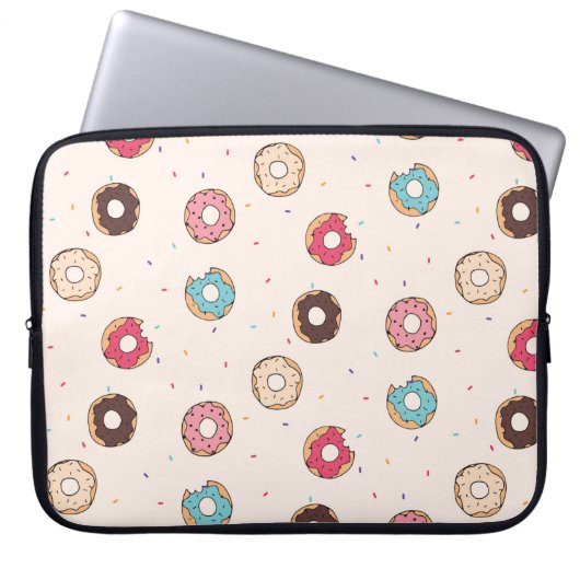 Sugar Sweet Donut Muster Laptopschutzhülle (Vorderseite)
