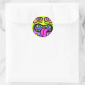 Sugar Zombie Pop Art Runder Aufkleber (Tasche)