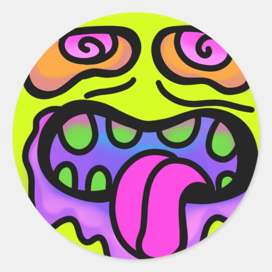 Sugar Zombie Pop Art Runder Aufkleber (Vorderseite)