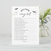 SUGARBOO, der das Mama Best Baby Shower Game kennt Einladung (Stehend Vorderseite)