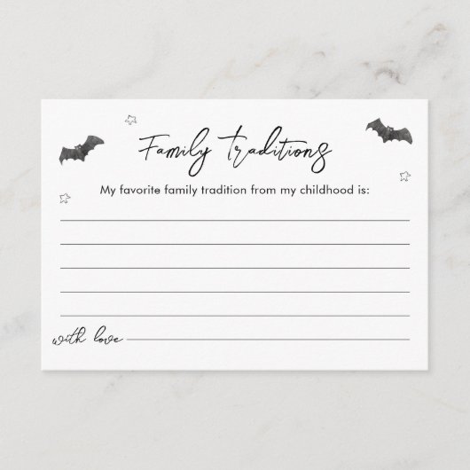 SUGARBOO Halloween Familie Traditionen Kinderdusch Begleitkarte (Vorderseite)
