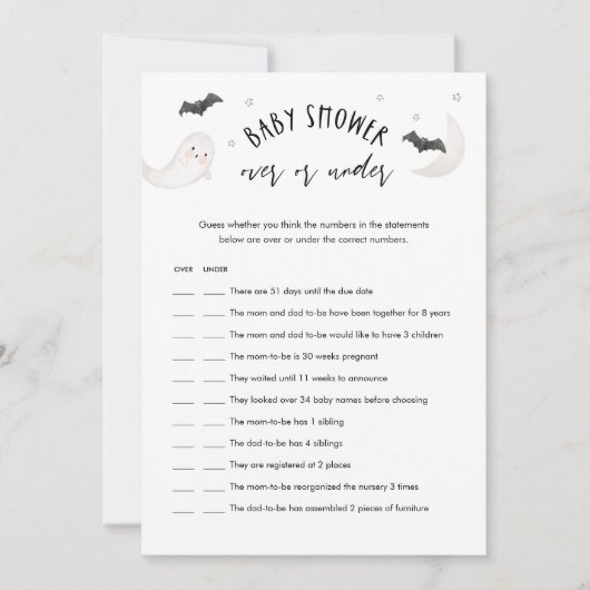 SUGARBOO Halloween Oben oder unter dem Kinderdusch Einladung (Vorderseite)