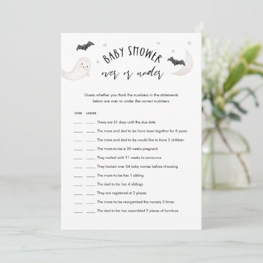 SUGARBOO Halloween Oben oder unter dem Kinderdusch Einladung (Stehend Vorderseite)