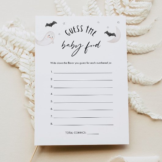 SUGARBOO Halloween Raten Sie die Baby Food Game Ca Einladung