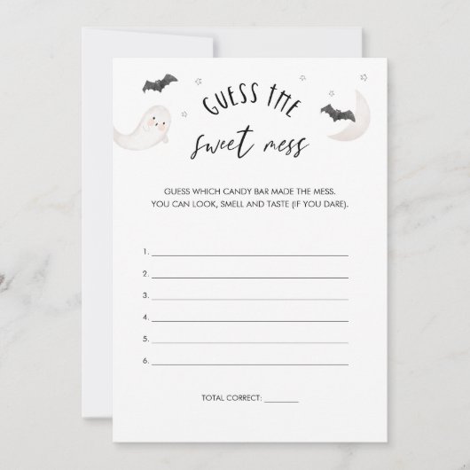 SUGARBOO Halloween Raten Sie die Sweet Mess Game C Einladung (Vorderseite)
