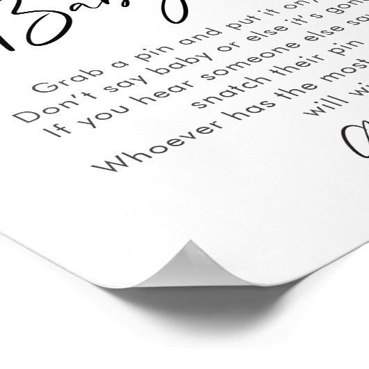 SUGARBOO Halloween Sage Baby Game Sign Poster (Ecke)