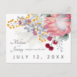 Sugarbush Protea Tropical Save the Date Postkarte