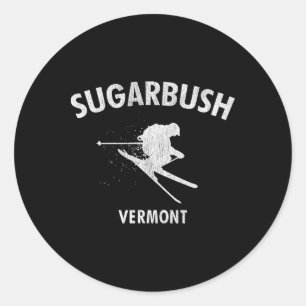 Sugarbush Skate Tee Vermont Ski Runder Aufkleber