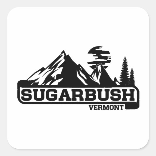 Sugarbush Vermont Quadratischer Aufkleber (Vorderseite)