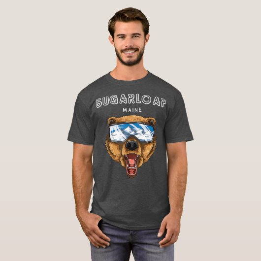 Sugarloaf Maine Grizzly Skigeschenk T-Shirt (Vorne ganz)