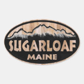 Sugarloaf Maine Oval Aufkleber aus Holz (Vorderseite)