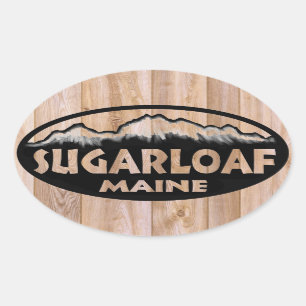 Sugarloaf Maine Oval Aufkleber aus Holz