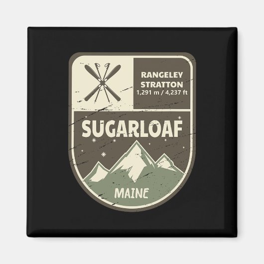 Sugarloaf Maine Skiing Vintag Magnet (Vorne)