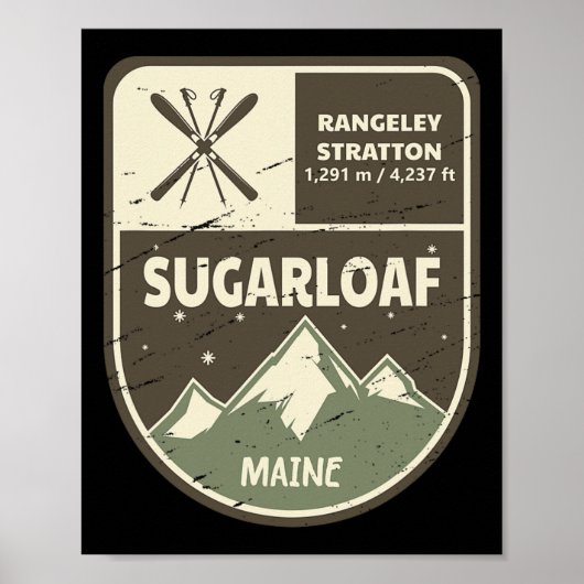 Sugarloaf Maine Skiing Vintag Poster (Vorne)