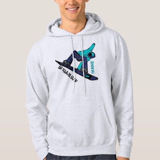 Sugarloaf Maine Typen aquamariner Snowboarder Hoodie (Vorderseite)