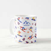 Sugarloaf Mountain Maine Ski Snowboard Muster Kaffeetasse (Vorderseite Links)